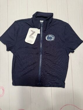 NWT Zoozatz Penn State Crop Top With Zipper Size Small
